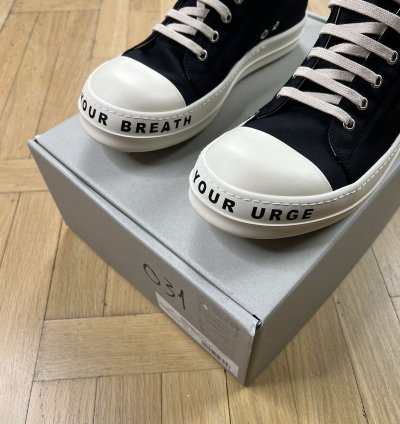 Rick Owens DRKSHDW SS23 Ramones Low Stop Your Breath