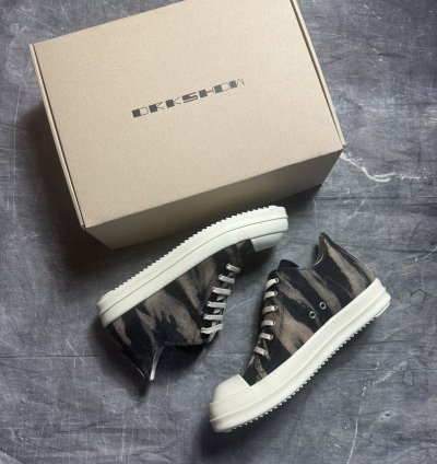 Rick Owens Drkshdw Sun Faded Black Terra Milk Low Sneaks