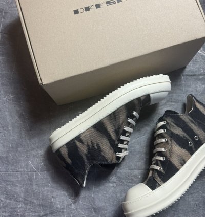 Rick Owens Drkshdw Sun Faded Black Terra Milk Low Sneaks