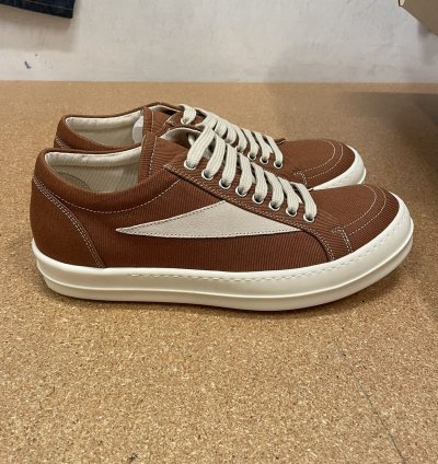 Rick Owens Drkshdw Vintage Sneaks Overdyed Denim Orange Milk