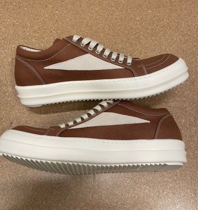 Rick Owens Drkshdw Vintage Sneaks Overdyed Denim Orange Milk
