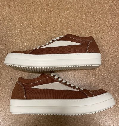 Rick Owens Drkshdw Vintage Sneaks Overdyed Denim Orange Milk