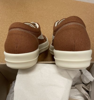 Rick Owens Drkshdw Vintage Sneaks Overdyed Denim Orange Milk