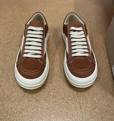 Rick Owens Drkshdw Vintage Sneaks Overdyed Denim Orange Milk