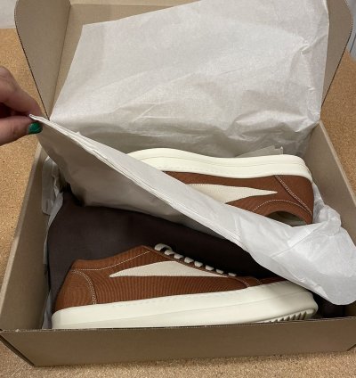 Rick Owens Drkshdw Vintage Sneaks Overdyed Denim Orange Milk