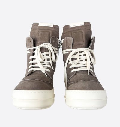 Rick Owens Dust White Suede Geobaskets