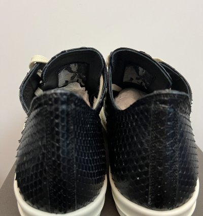 RICK OWENS EDFU PYTHON LEATHER BLACK MILK RAMONES LOW