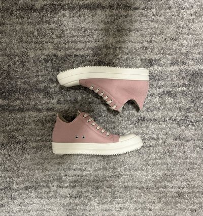Rick Owens Faded Pink DRKSHDW Low Top Sneakers