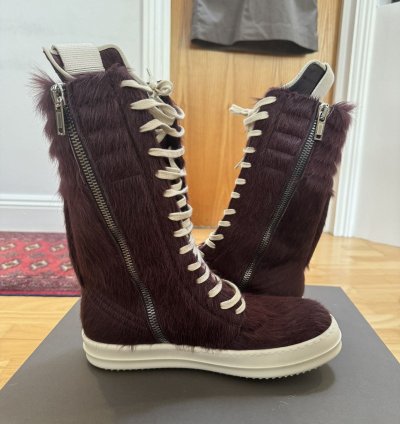 Rick Owens Fur Cargobasket Amethyst