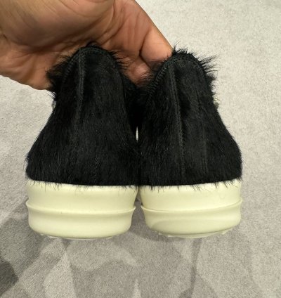 Rick Owens Fur Mens Low Sneakers Black Size UK45