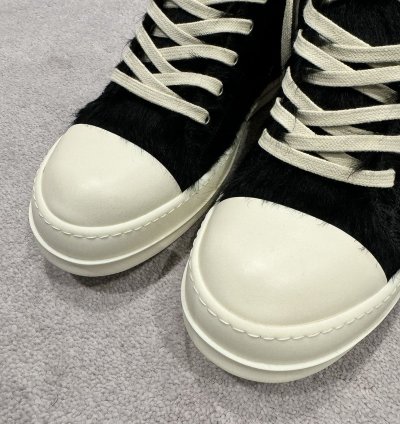Rick Owens Fur Mens Low Sneakers Black Size UK45