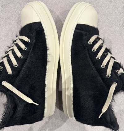 Rick Owens Fur Mens Low Sneakers Black Size UK45