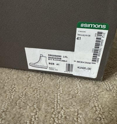 Rick Owens FW22 Pony Hair Ramones Sneaker