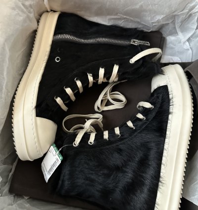 Rick Owens FW22 Pony Hair Ramones Sneaker
