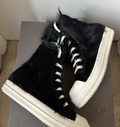 Rick Owens FW22 Pony Hair Ramones Sneaker