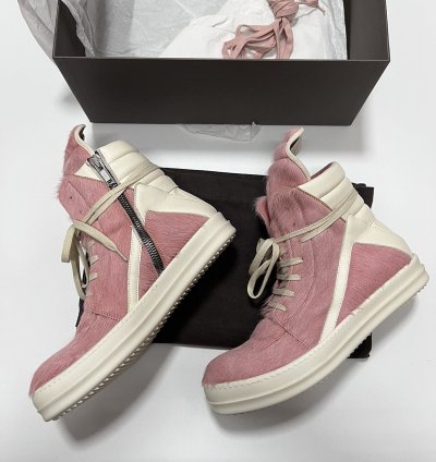 Rick owens fw22 strobe pony hair pink geobasket