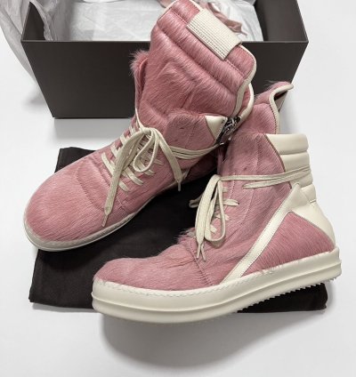 Rick owens fw22 strobe pony hair pink geobasket
