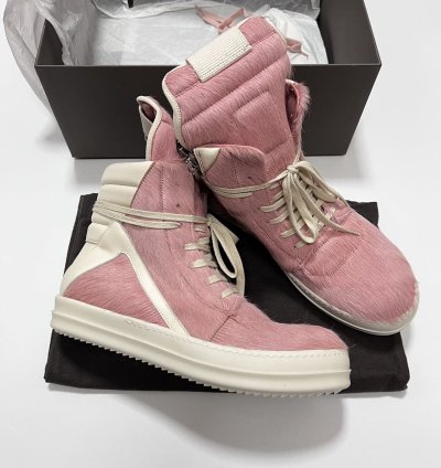 Rick owens fw22 strobe pony hair pink geobasket