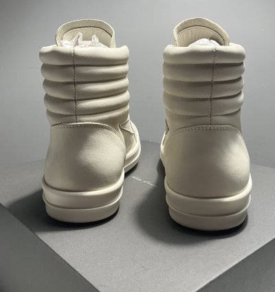 RICK OWENS FW24 PORTERVILLE High Vintage Sneaks Milk White