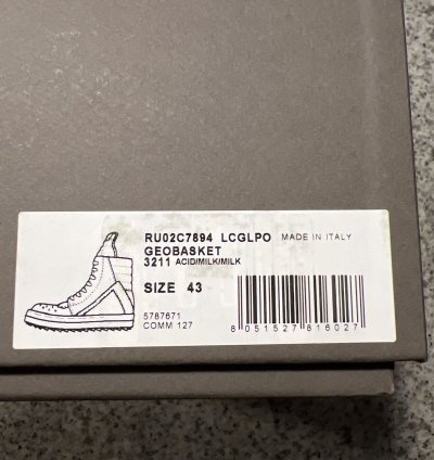 Rick Owens Geobasket Acid Milk Milk