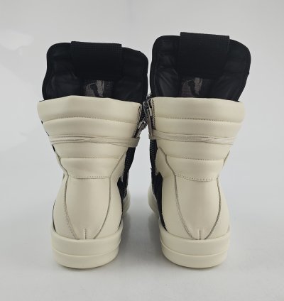 Rick Owens Geobasket Black Milk Calf Sneakers Size 40 New