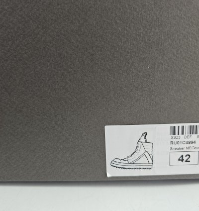 Rick Owens Geobasket Black Milk Calf Sneakers Size 42 New
