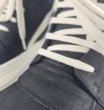Rick Owens Geobasket Black Milk Calf Sneakers Size 42 New