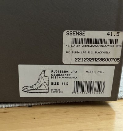 Rick Owens geobasket black milk milk Ru01B1894