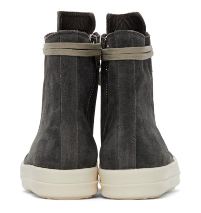 Rick Owens Geobasket Dark Dust Milk Suede Velvet Sneaker