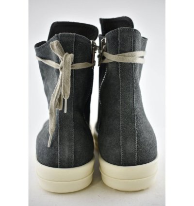 Rick Owens Geobasket Dark Dust Milk Suede Velvet Sneaker