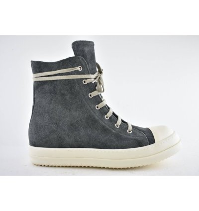 Rick Owens Geobasket Dark Dust Milk Suede Velvet Sneaker