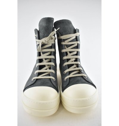 Rick Owens Geobasket Dark Dust Milk Suede Velvet Sneaker