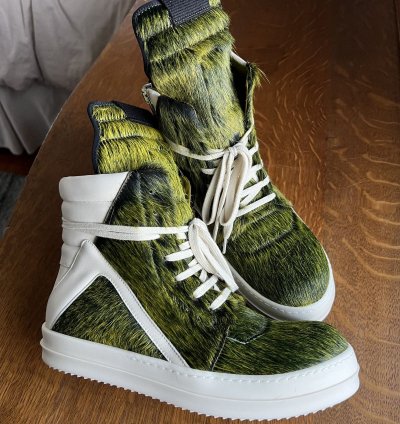 Rick Owens Geobasket Grinch Pony Hair - Size 41