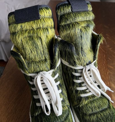 Rick Owens Geobasket Grinch Pony Hair - Size 41