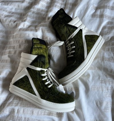 Rick Owens Geobasket Grinch Pony Hair - Size 41