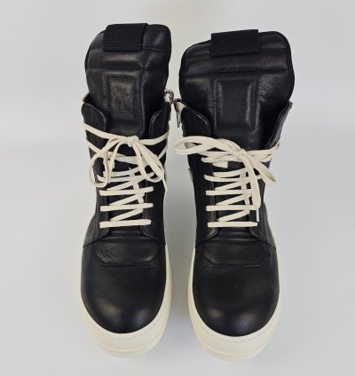 Rick Owens Geobasket High Top Black Milk Sneakers New SS24