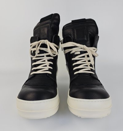 Rick Owens Geobasket High Top Black Milk Sneakers New SS24
