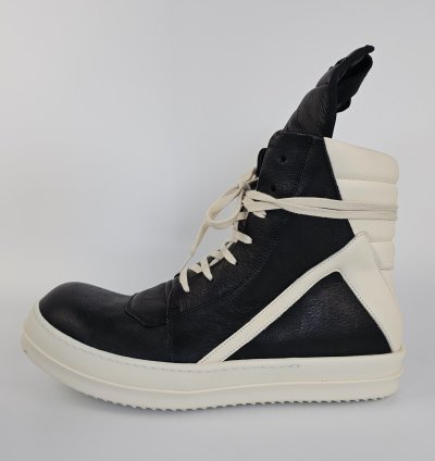 Rick Owens Geobasket High Top Black Milk Sneakers New SS24