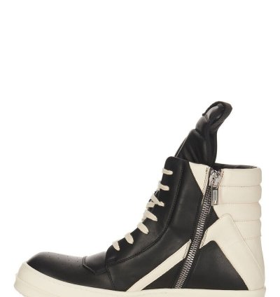 Rick Owens Geobasket Hollywood 1190 Black Milk Sneakers New