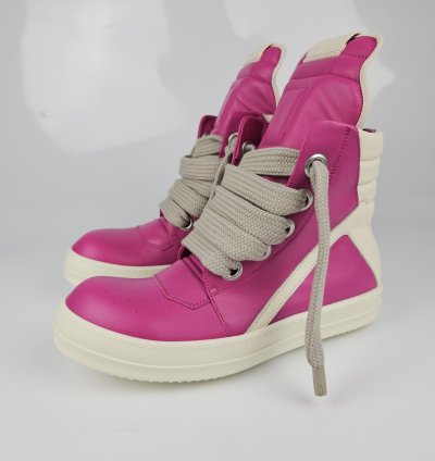 Rick Owens Geobasket Jumbo Laces Hot Pink Sneakers New 42