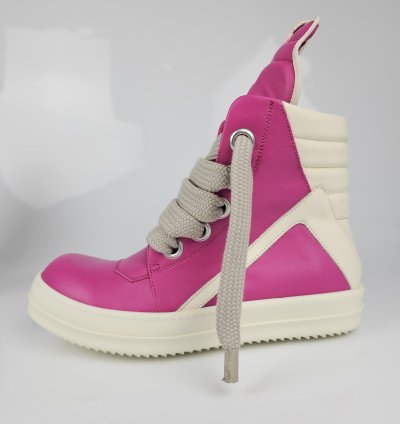 Rick Owens Geobasket Jumbo Laces Hot Pink Sneakers New 42