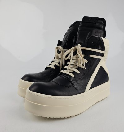 Rick Owens Geobasket Mega Bumper Black Milk Sneakers New