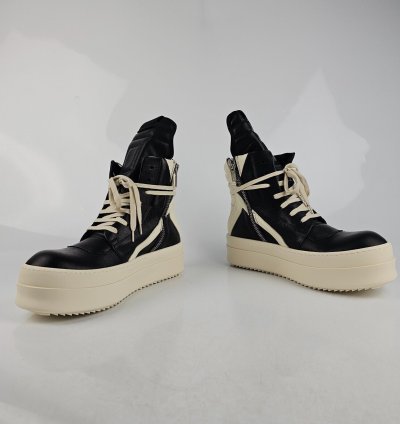 Rick Owens Geobasket Mega Bumper Black Milk Sneakers New
