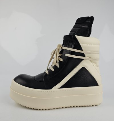 Rick Owens Geobasket Mega Bumper Black Milk Sneakers New