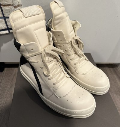 Rick owens geobasket milk black size 43 5