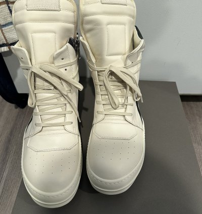 Rick owens geobasket milk black size 43 5