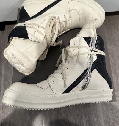 Rick owens geobasket milk black size 43 5