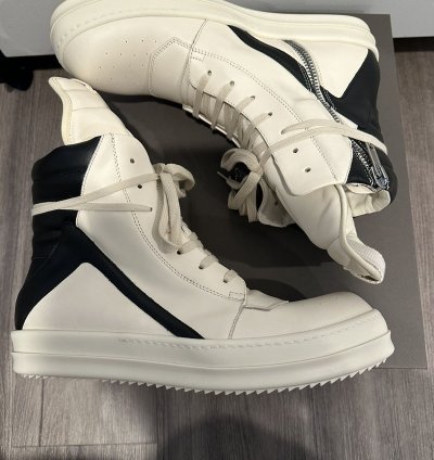 Rick owens geobasket milk black size 43 5