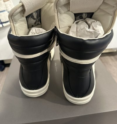 Rick owens geobasket milk black size 43 5