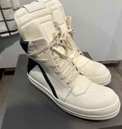 Rick owens geobasket milk black size 44